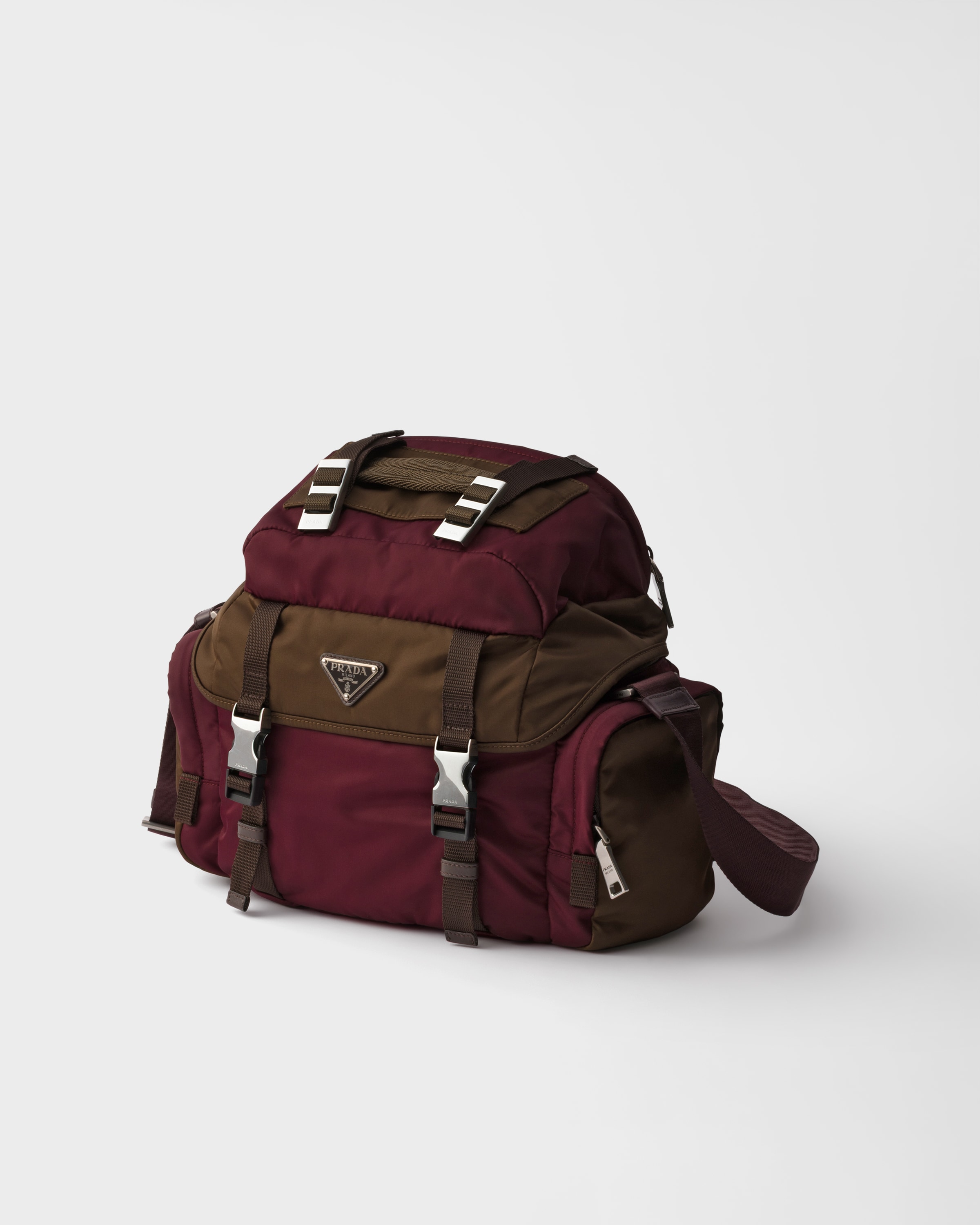 バーガンディ／バーント Re-Nylon レザー ショルダーバッグ | PRADA - 日本