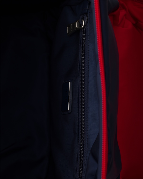 Re-Nylon and leather shoulder bag - Baltic Blue/Red Re-Nylon and leather shoulder bag - Baltic Blue/Red
