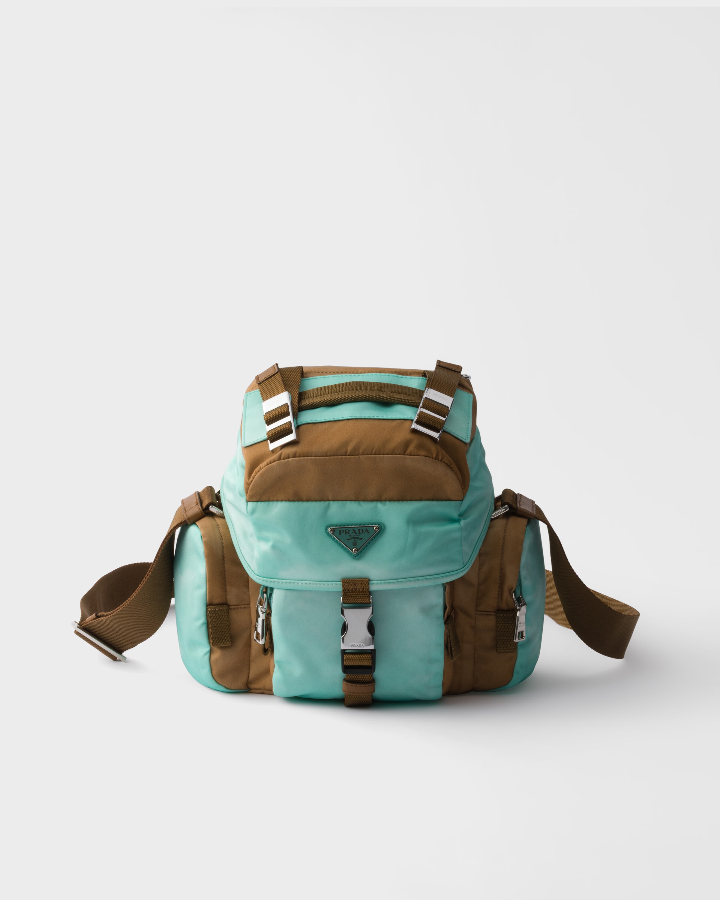 Prada Antiqued Re-Nylon and leather shoulder bag