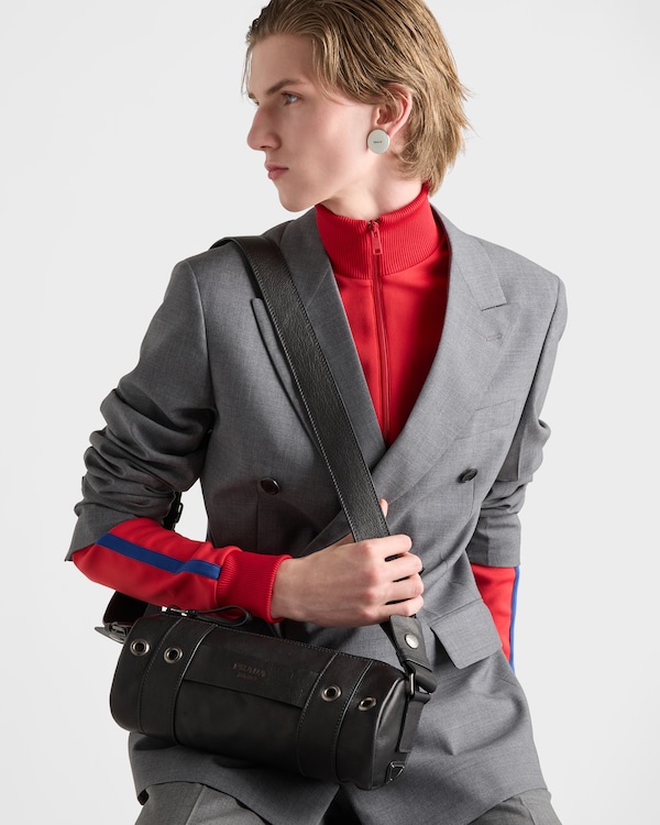 Sac à bandoulière en cuir - Noir Sac à bandoulière en cuir - Noir