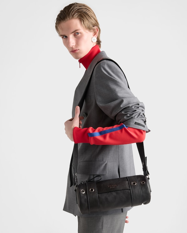 Sac à bandoulière en cuir - Noir Sac à bandoulière en cuir - Noir