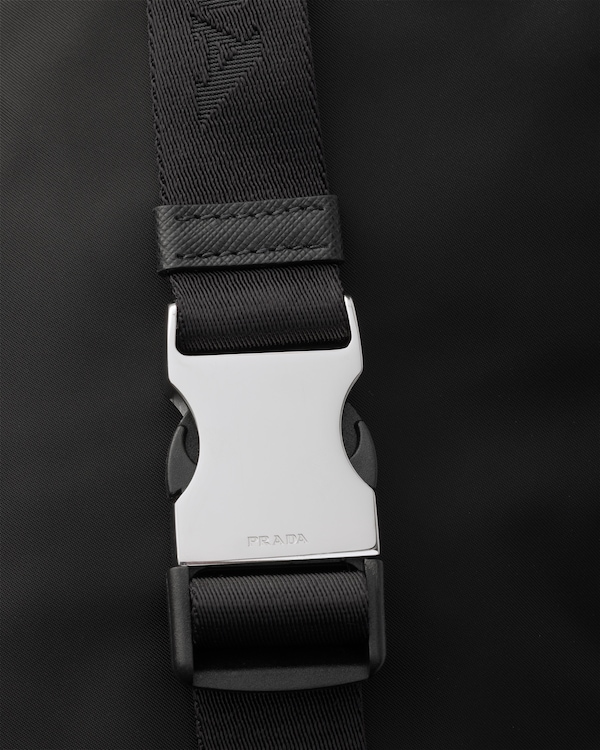 Re-Nylon and leather shoulder bag - Black Re-Nylon and leather shoulder bag - Black