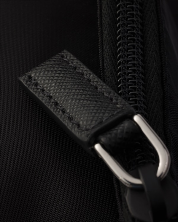 Re-Nylon and leather shoulder bag - Black Re-Nylon and leather shoulder bag - Black