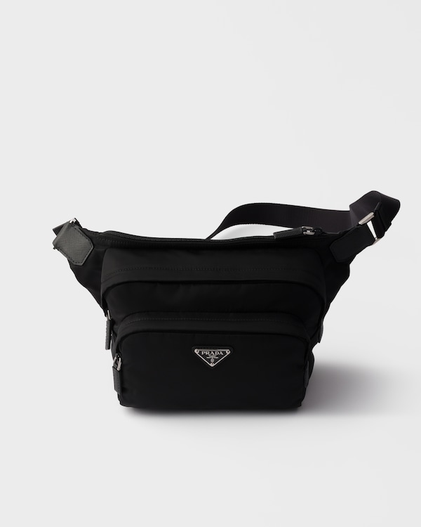 Re-Nylon and leather shoulder bag - Black Re-Nylon and leather shoulder bag - Black