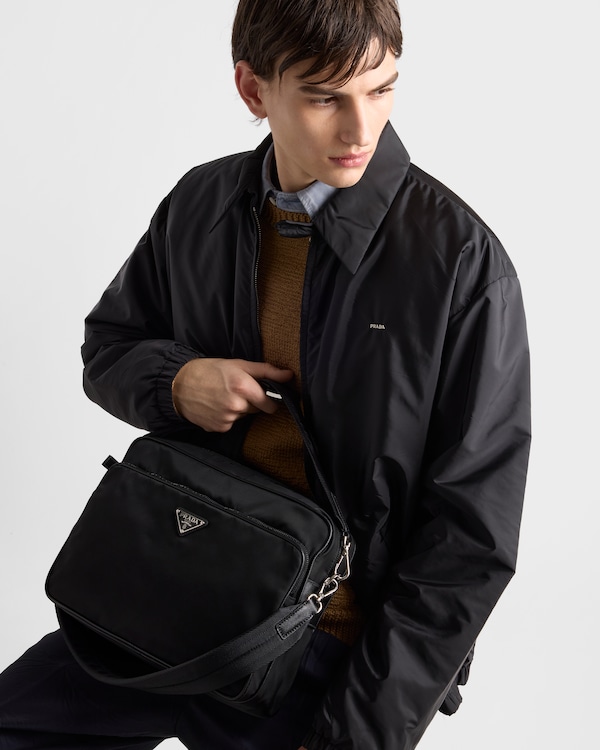 Re-Nylon and Saffiano leather shoulder bag - Black Re-Nylon and Saffiano leather shoulder bag - Black