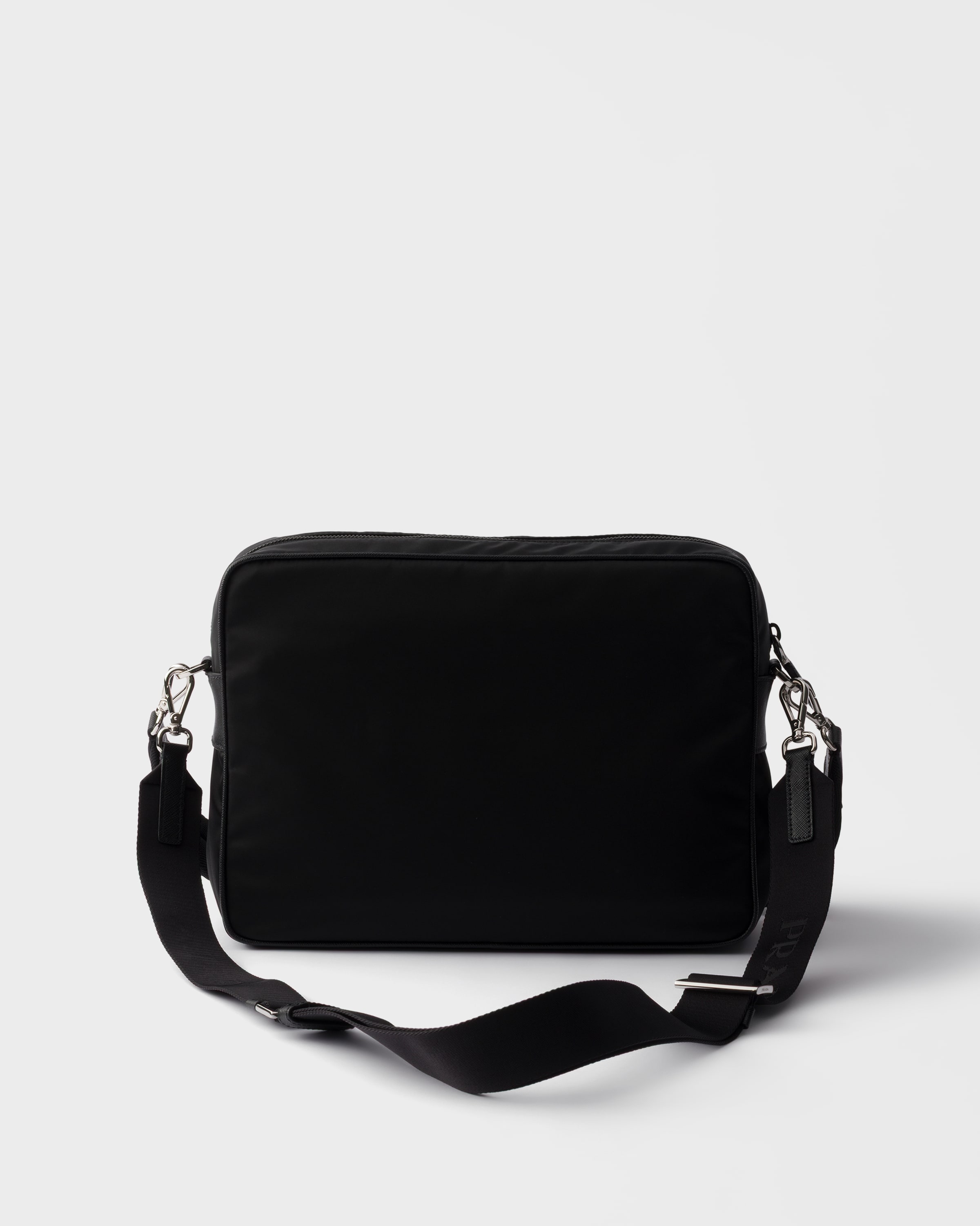 PRADA ブラック ショルダーバッグ サフィアーノ ブラック Re-Nylon xサフィアーノレザー ショルダーバッグ | PRADA - 日本