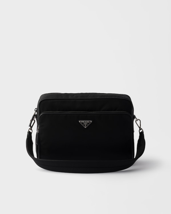 Re-Nylon and Saffiano leather shoulder bag - Black Re-Nylon and Saffiano leather shoulder bag - Black