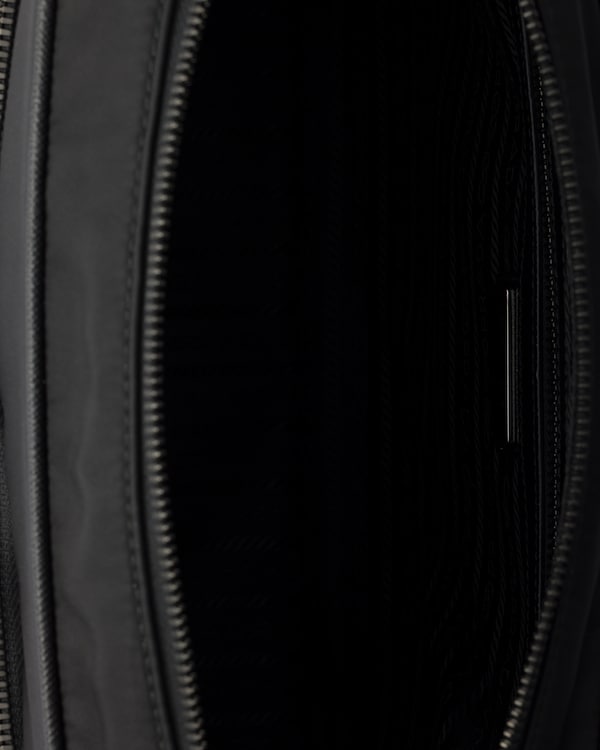 Re-Nylon and Saffiano leather shoulder bag - Black Re-Nylon and Saffiano leather shoulder bag - Black