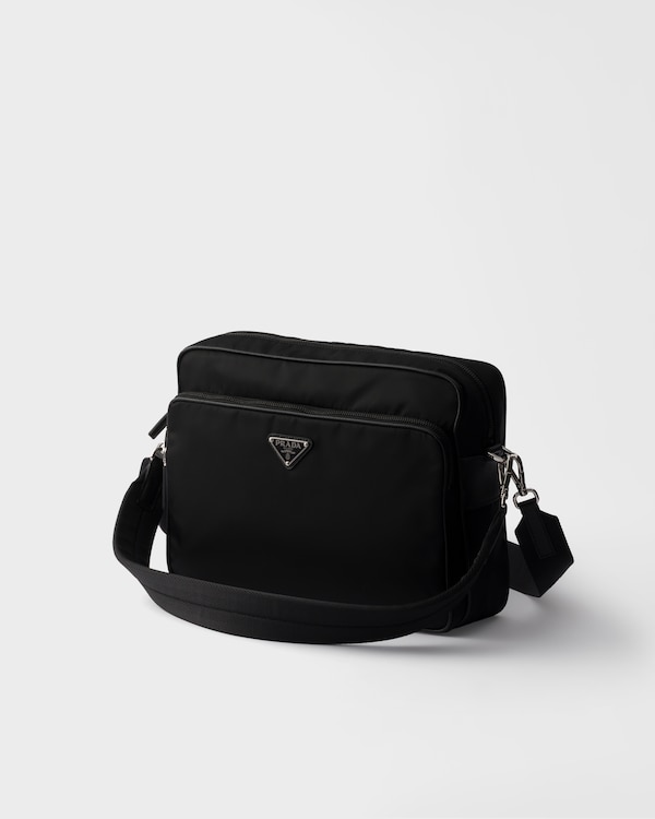 Re-Nylon and Saffiano leather shoulder bag - Black Re-Nylon and Saffiano leather shoulder bag - Black