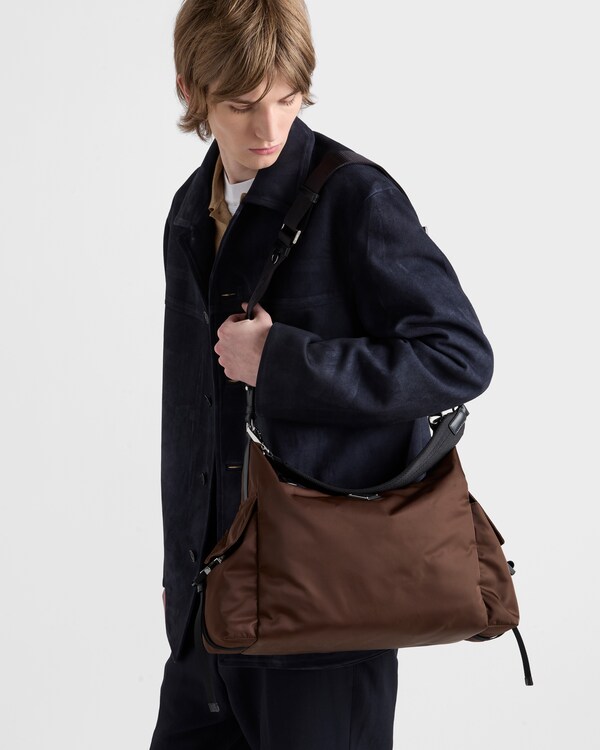 Prada Explore Re-Nylon and leather bag - Sienna Prada Explore Re-Nylon and leather bag - Sienna