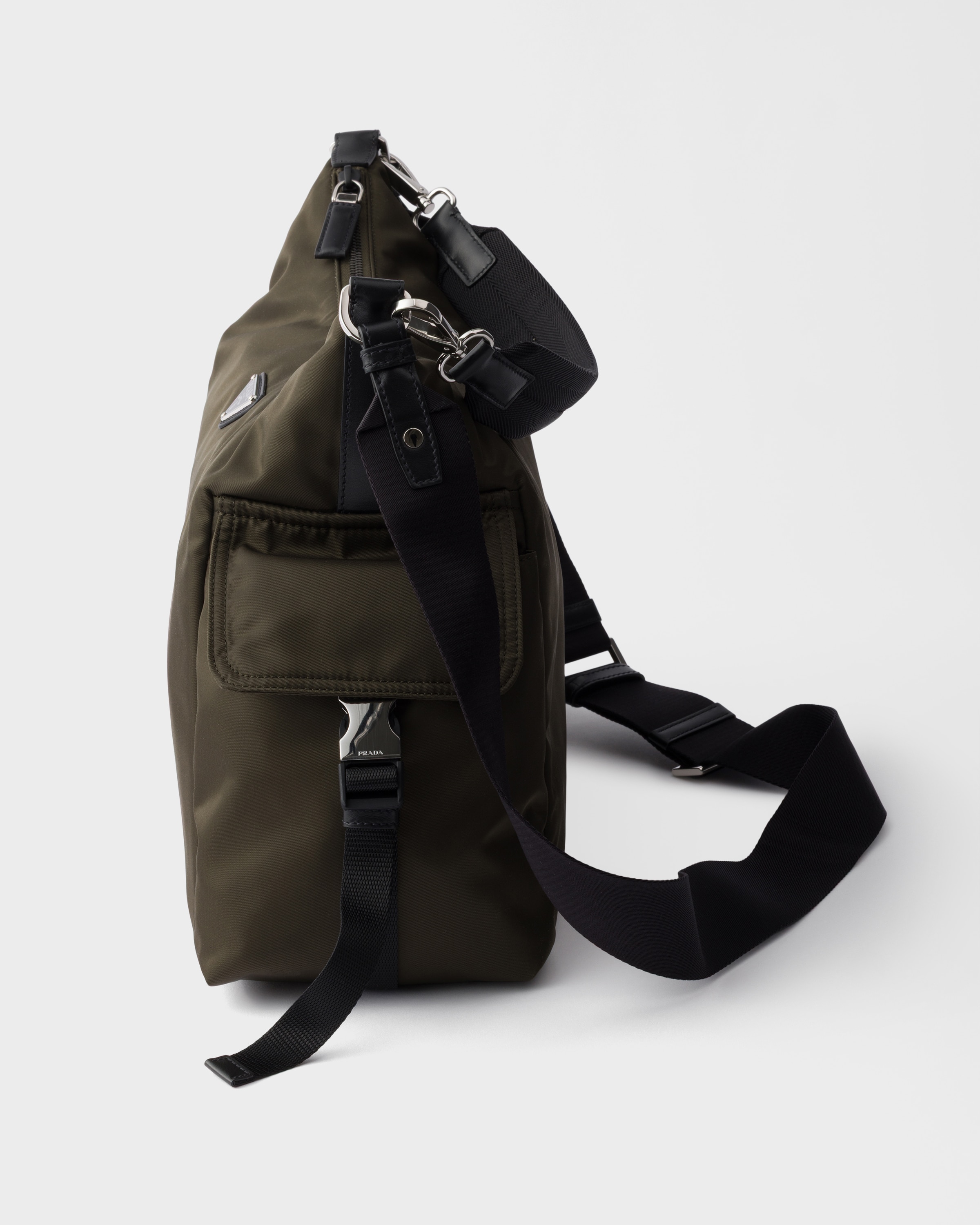 フォレストグリーン プラダ エクスプローラ Re-nylon Xレザー バッグ