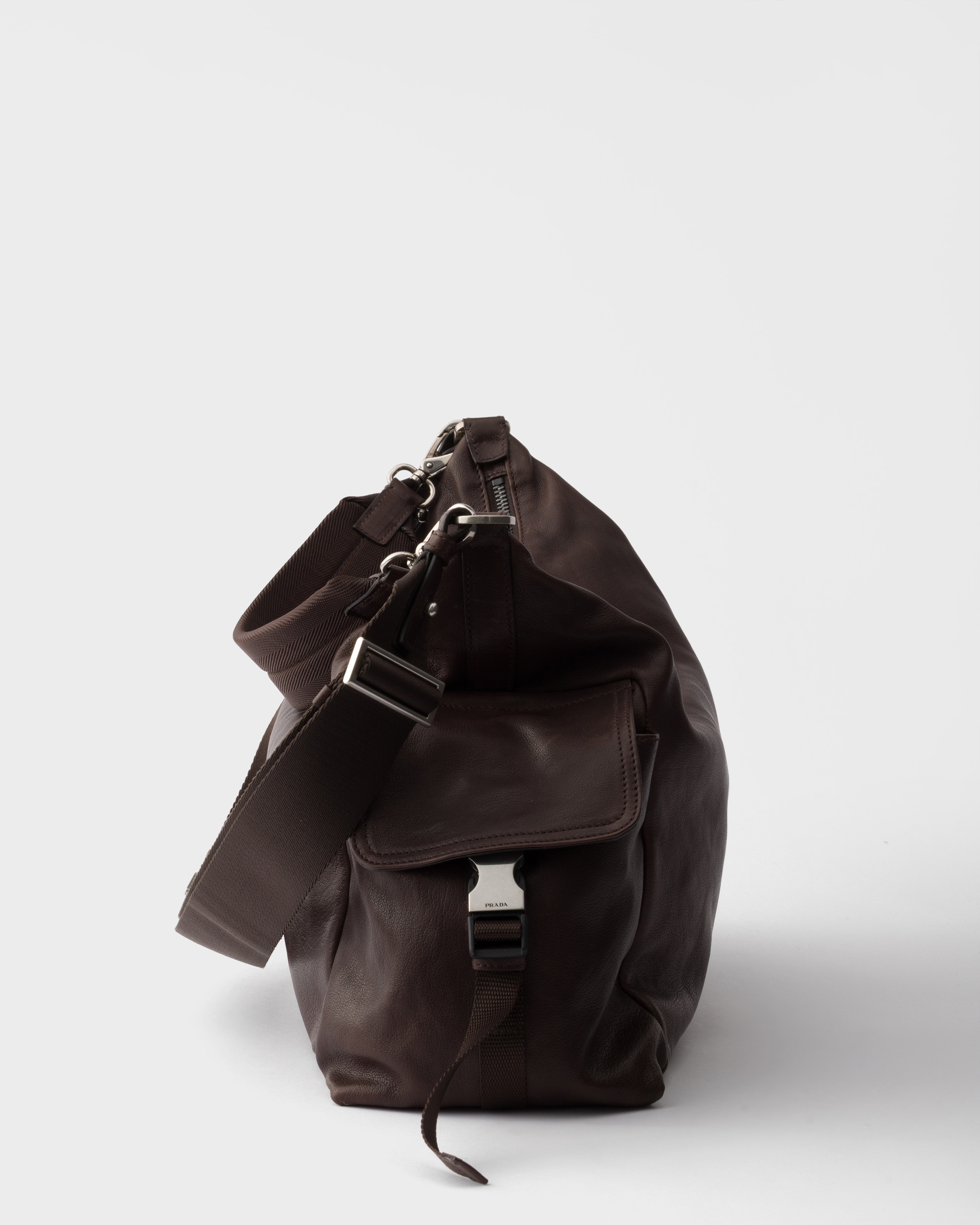 Coffee Prada Explore leather shoulder bag | PRADA - United States