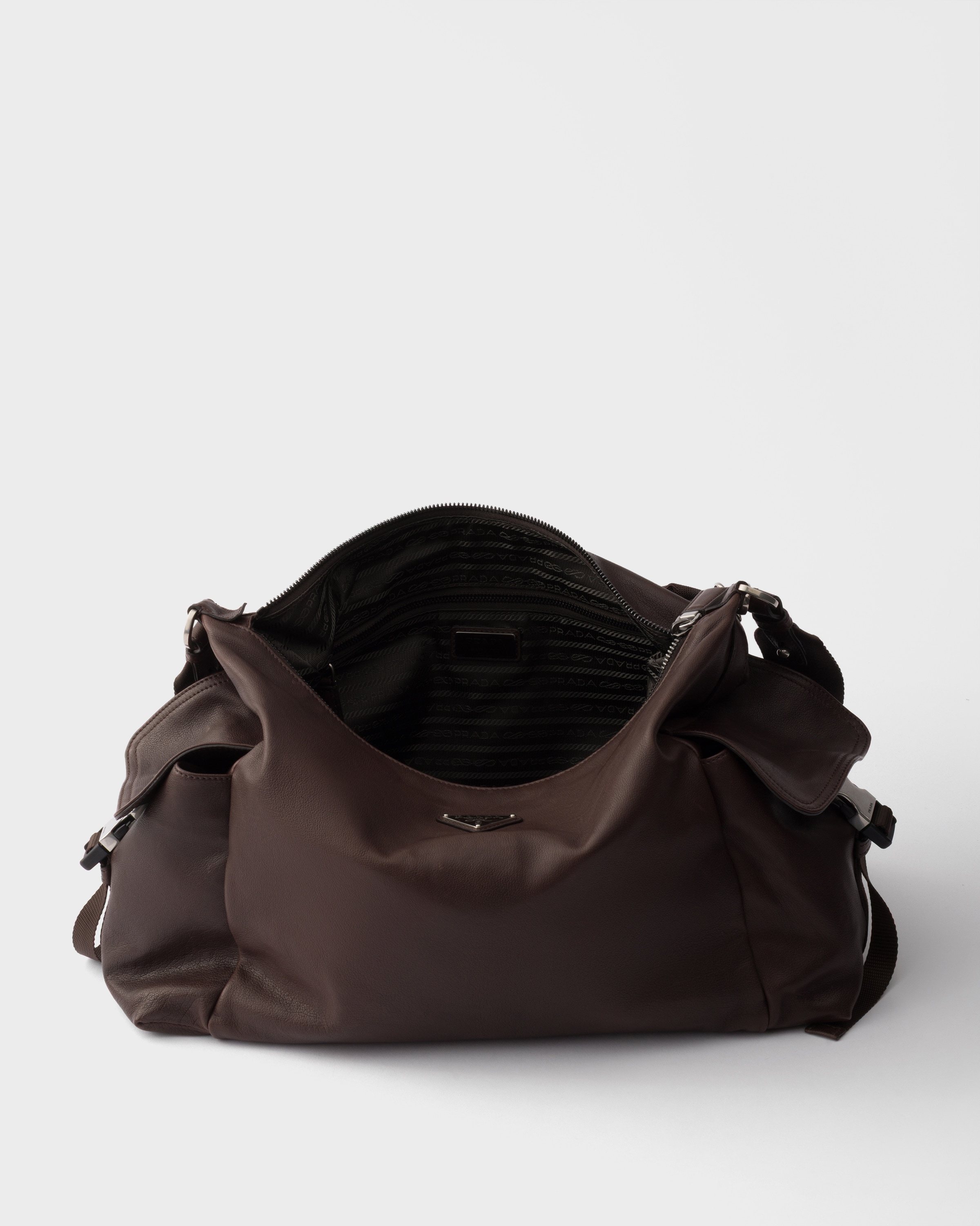 Coffee Prada Explore leather shoulder bag | PRADA - Brazil