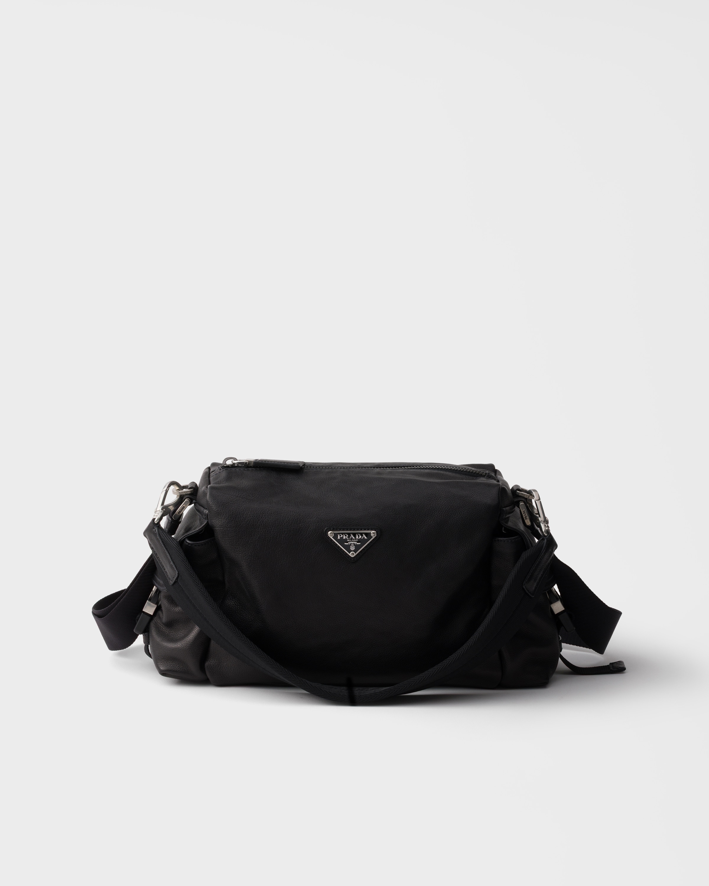 Prada Explore Leather Bag, Man, Black
