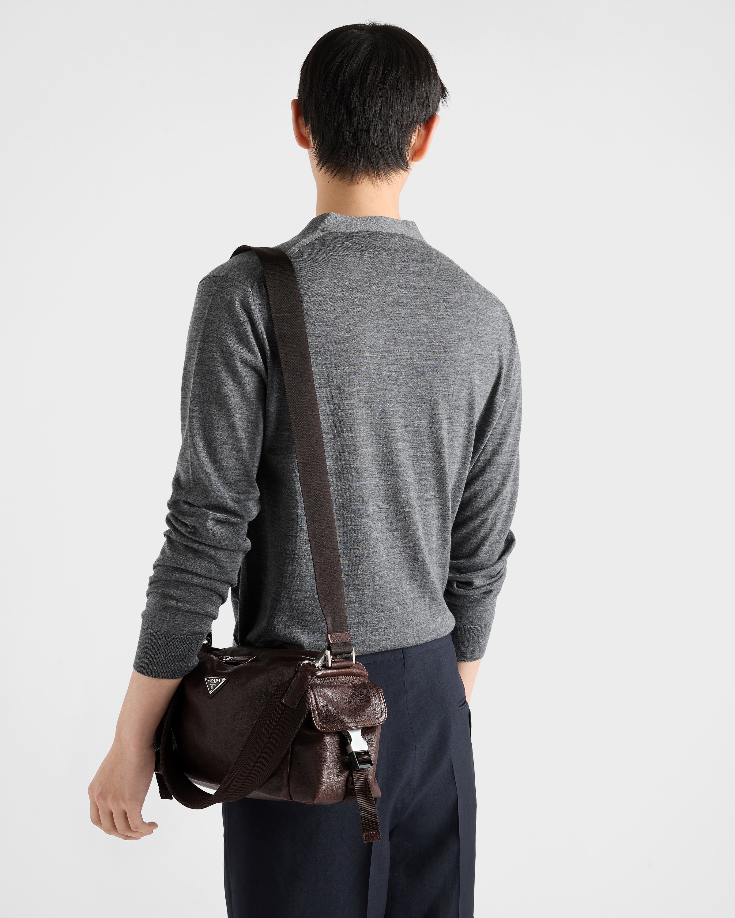 Coffee Prada Explore Leather Bag | PRADA - Japan