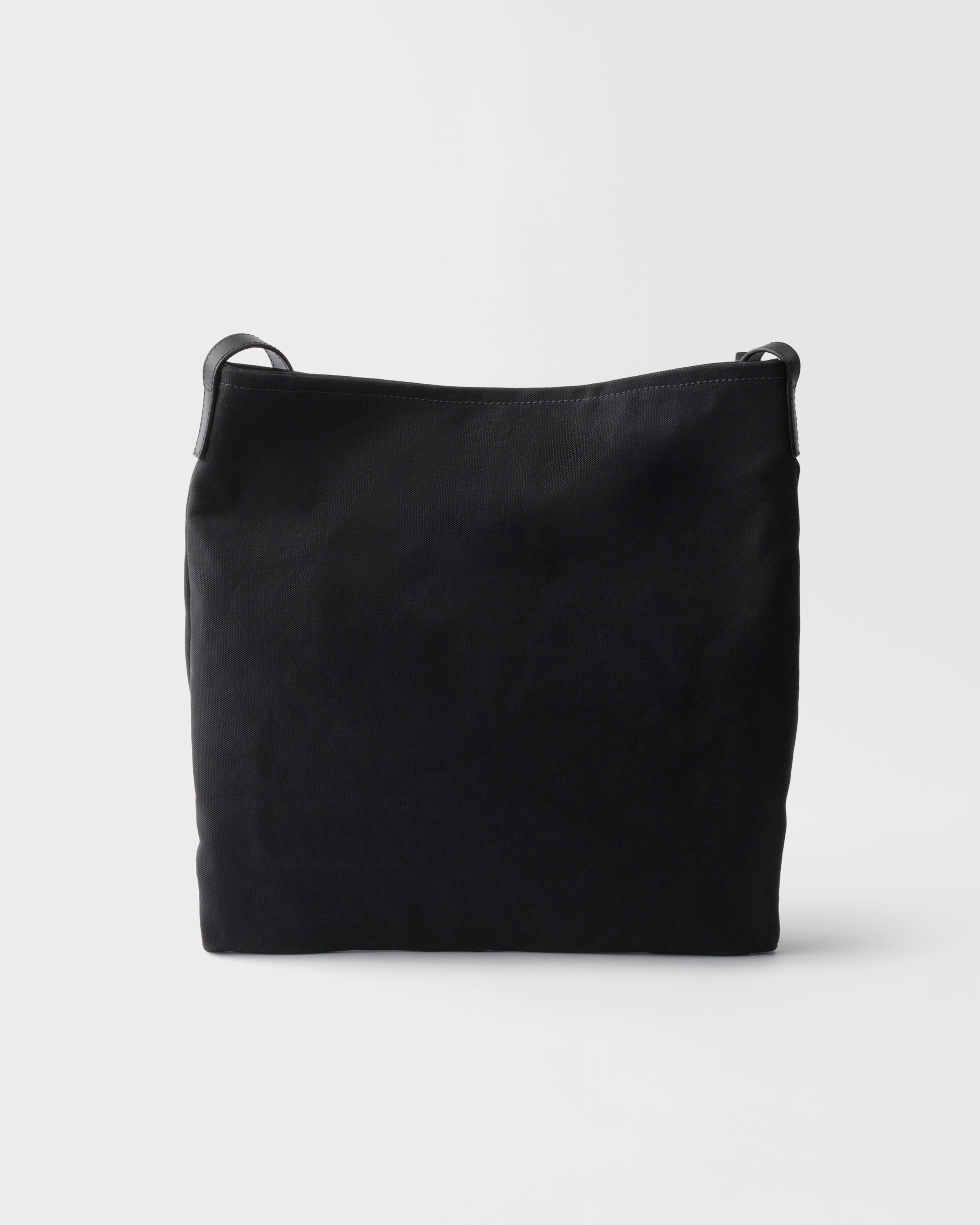 ブラック プラダ ルート キャンバス レザー ショルダーバッグ | PRADA