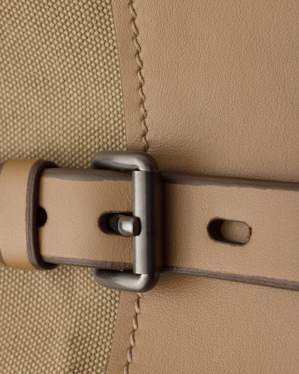 Prada Route canvas and leather shoulder bag - Khaki Prada Route canvas and leather shoulder bag - Khaki