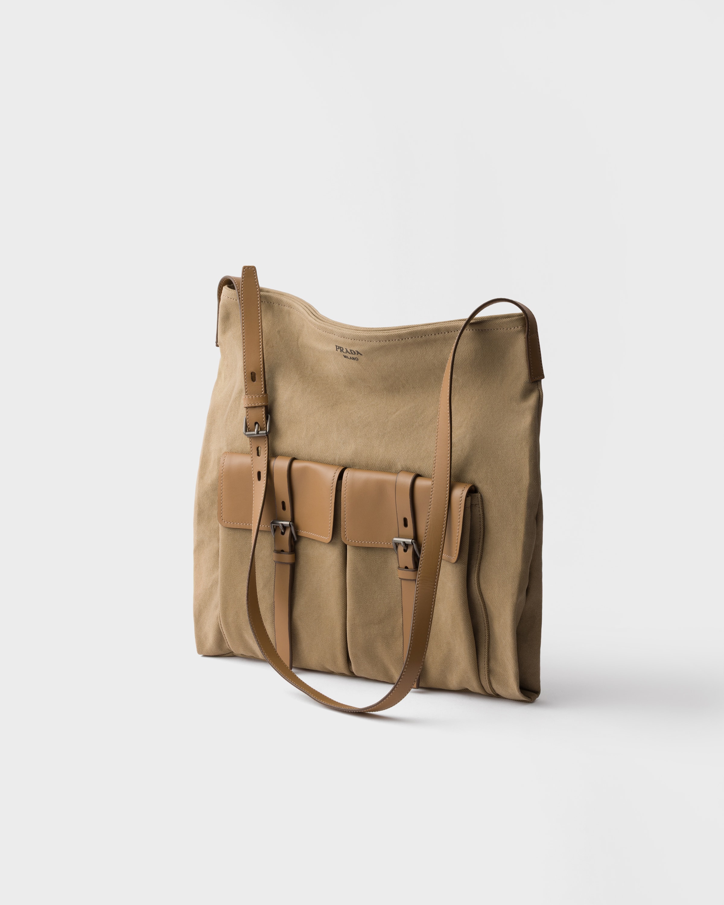 カーキ プラダ ルート キャンバス レザー ショルダーバッグ | PRADA - 日本