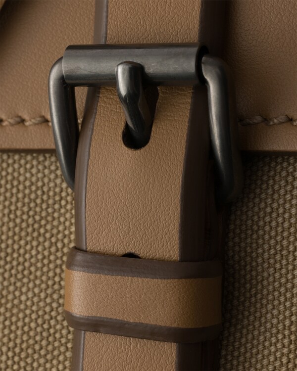 Prada Route canvas and leather shoulder bag - Khaki Prada Route canvas and leather shoulder bag - Khaki