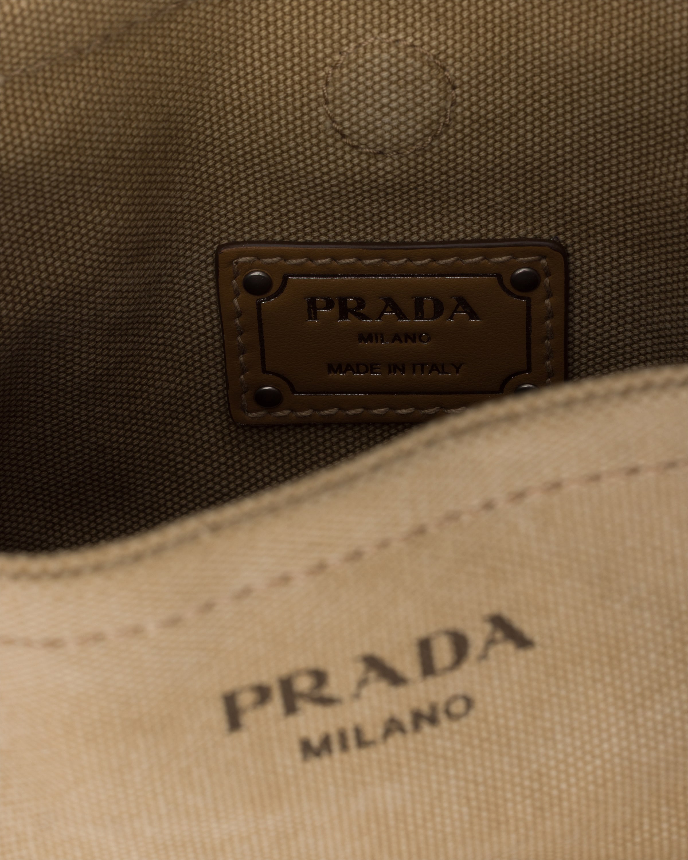 Khaki Prada Route canvas and leather shoulder bag | PRADA - United