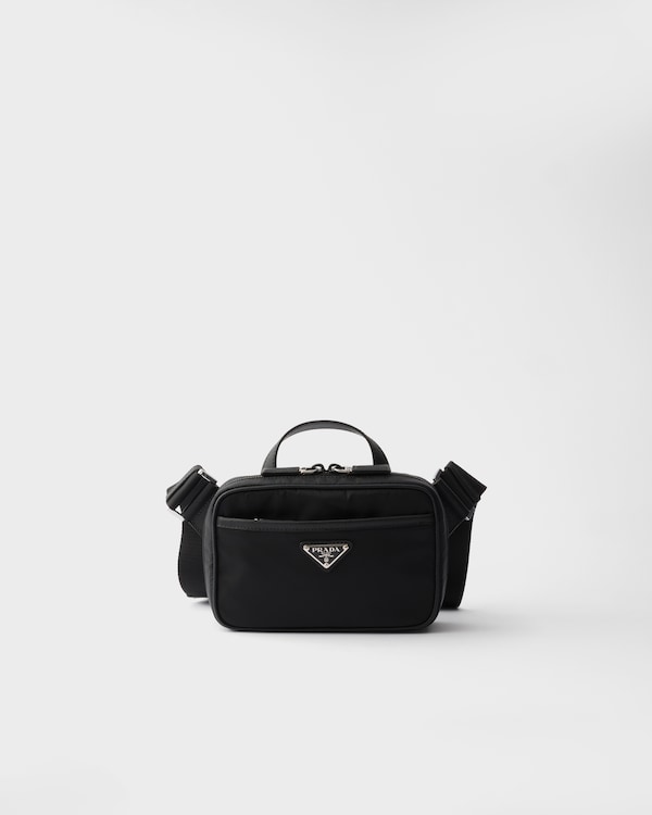 Re-Nylon and Saffiano leather shoulder bag - Black Re-Nylon and Saffiano leather shoulder bag - Black