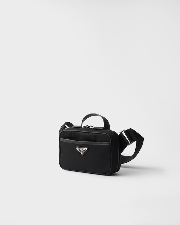 Re-Nylon and Saffiano leather shoulder bag - Black Re-Nylon and Saffiano leather shoulder bag - Black