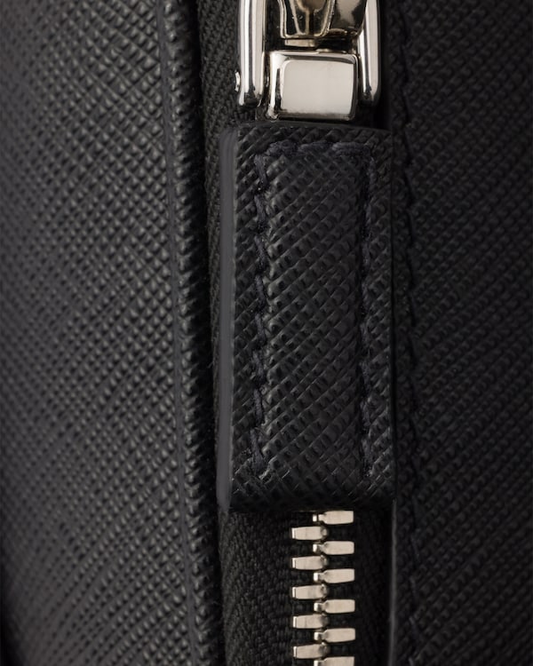 Schultertasche aus Saffiano-Leder - Schwarz Schultertasche aus Saffiano-Leder - Schwarz
