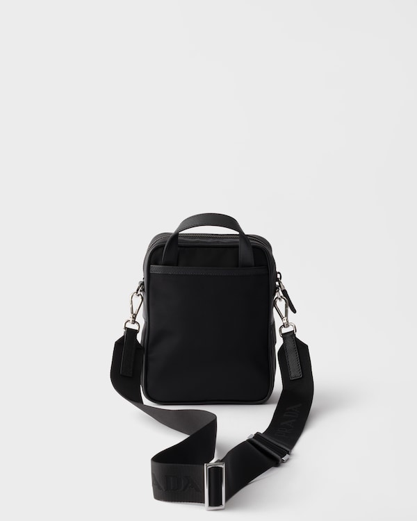 Re-Nylon and Saffiano leather shoulder bag - Black Re-Nylon and Saffiano leather shoulder bag - Black