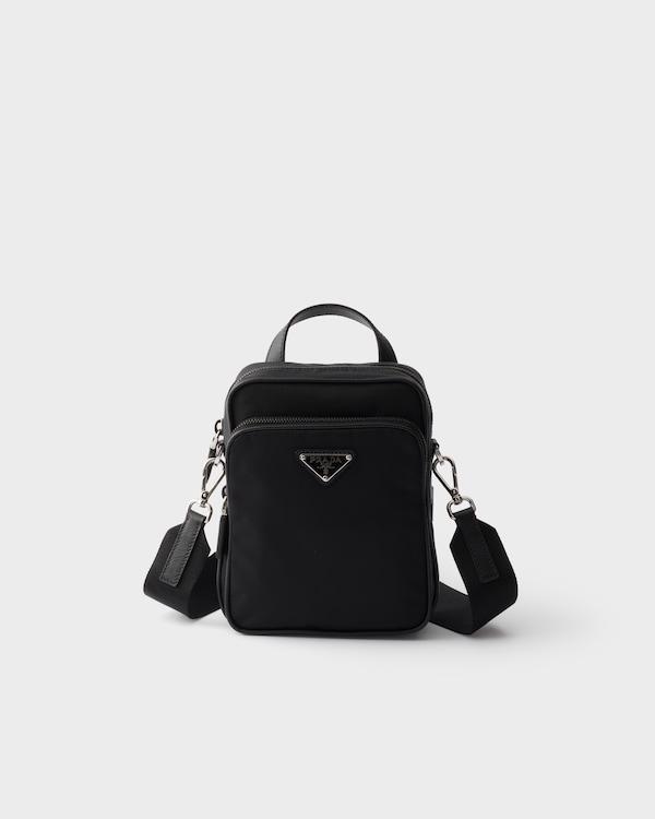 Re-Nylon and Saffiano leather shoulder bag - Black Re-Nylon and Saffiano leather shoulder bag - Black