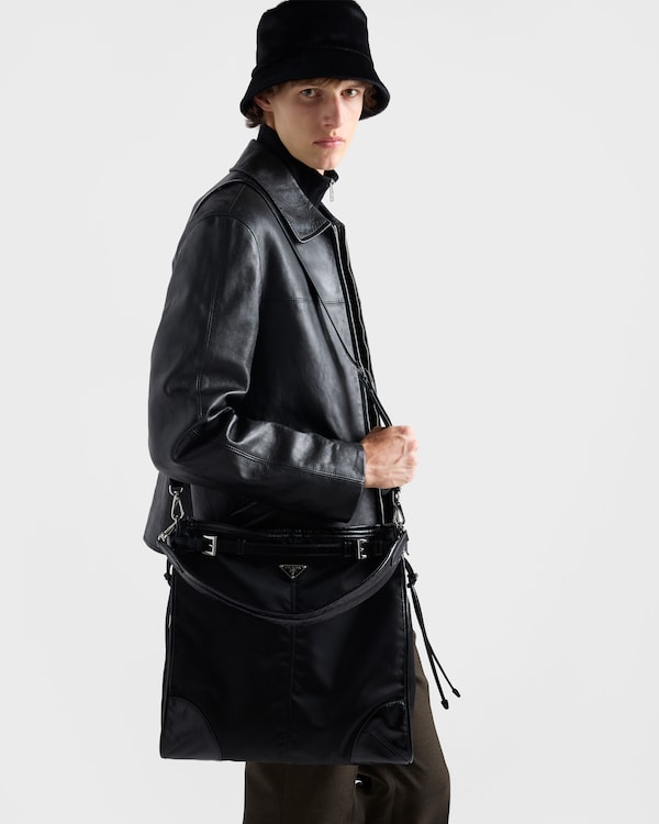 Prada Bonnie Re-Nylon and leather shoulder bag - Black Prada Bonnie Re-Nylon and leather shoulder bag - Black