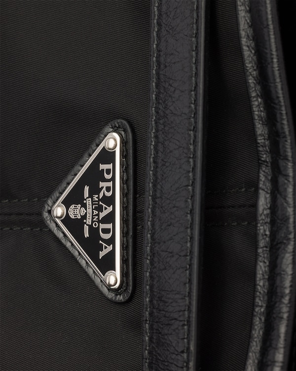 Prada Bonnie Re-Nylon and leather shoulder bag - Black Prada Bonnie Re-Nylon and leather shoulder bag - Black