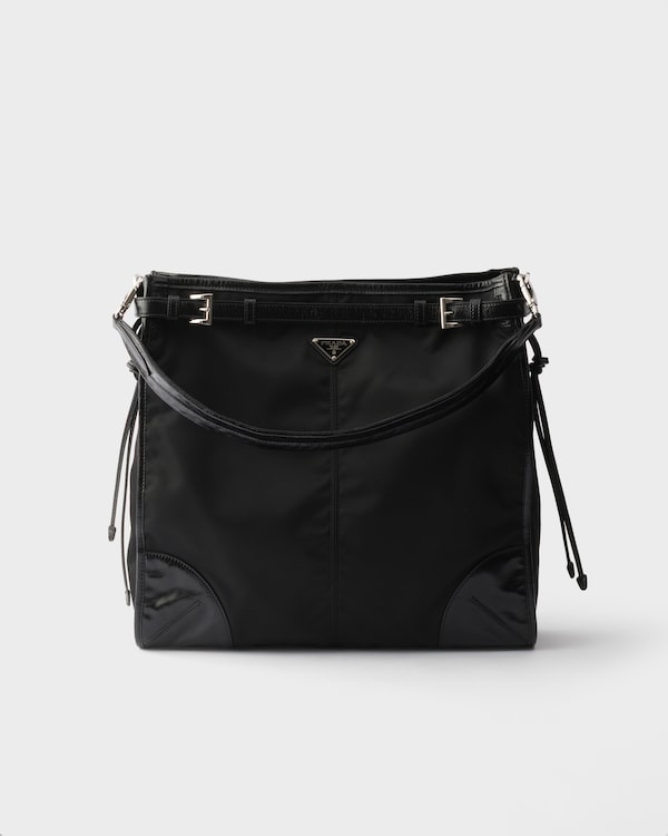 Prada Bonnie Re-Nylon and leather shoulder bag - Black Prada Bonnie Re-Nylon and leather shoulder bag - Black