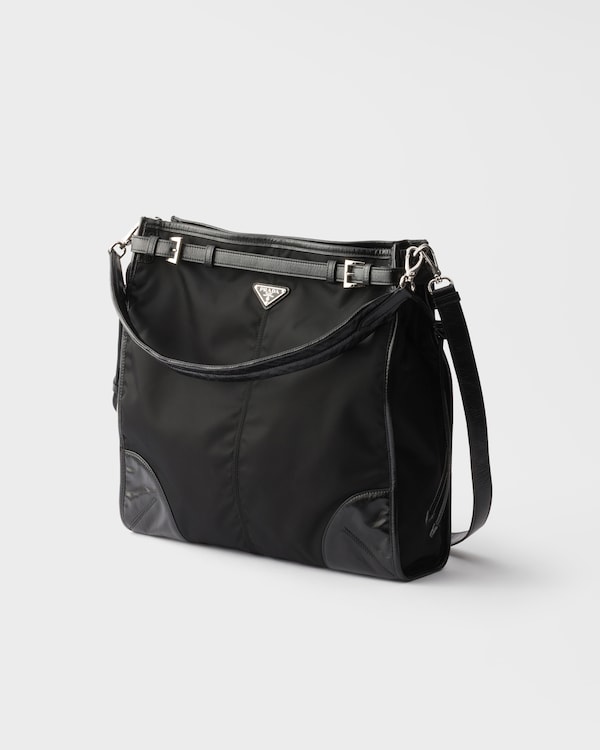 Prada Bonnie Re-Nylon and leather shoulder bag - Black Prada Bonnie Re-Nylon and leather shoulder bag - Black