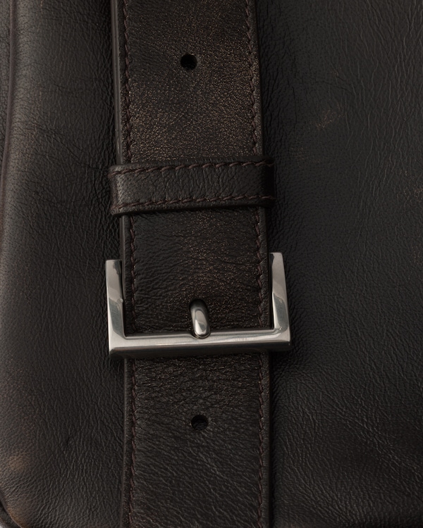 Schultertasche aus Nappa-Leder in Used-Optik - Dunkelbraun Schultertasche aus Nappa-Leder in Used-Optik - Dunkelbraun