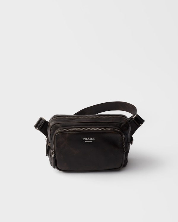 Schultertasche aus Nappa-Leder in Used-Optik - Dunkelbraun Schultertasche aus Nappa-Leder in Used-Optik - Dunkelbraun