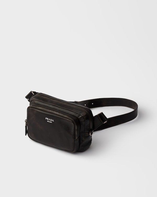 Schultertasche aus Nappa-Leder in Used-Optik - Dunkelbraun Schultertasche aus Nappa-Leder in Used-Optik - Dunkelbraun