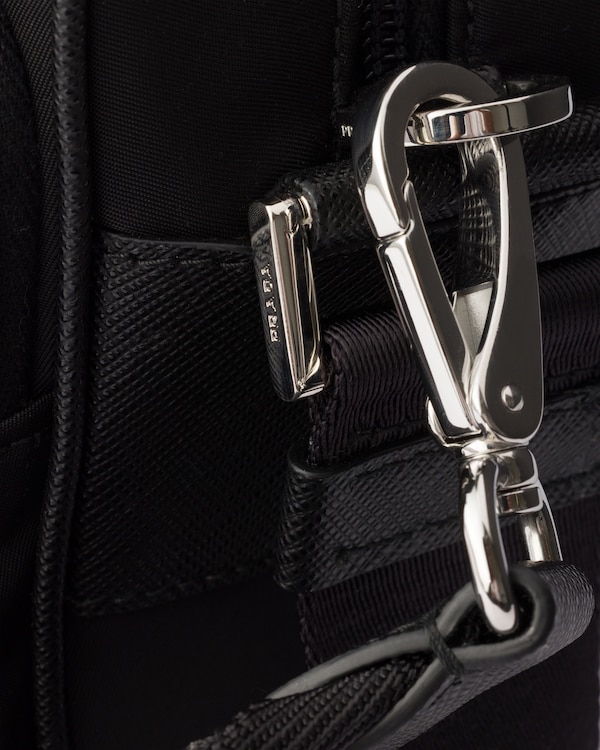 Re-Nylon and leather shoulder bag - Black Re-Nylon and leather shoulder bag - Black