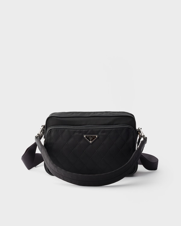Re-Nylon and leather shoulder bag - Black Re-Nylon and leather shoulder bag - Black