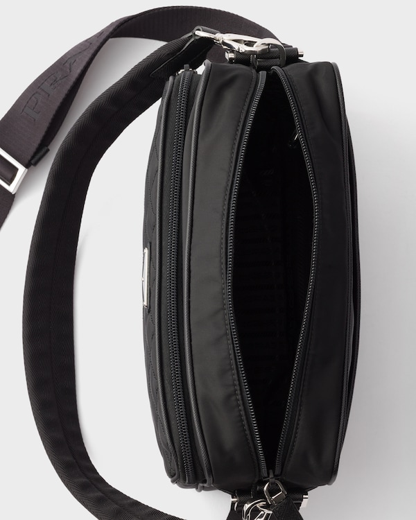 Re-Nylon and leather shoulder bag - Black Re-Nylon and leather shoulder bag - Black