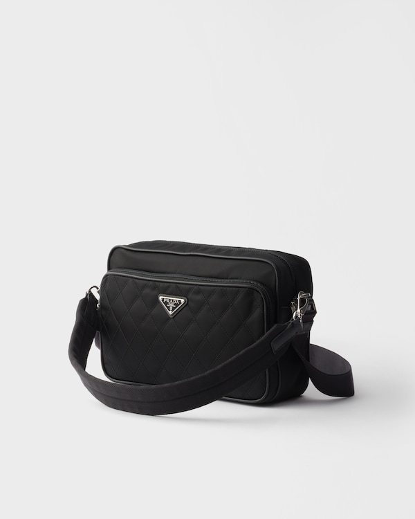 Re-Nylon and leather shoulder bag - Black Re-Nylon and leather shoulder bag - Black