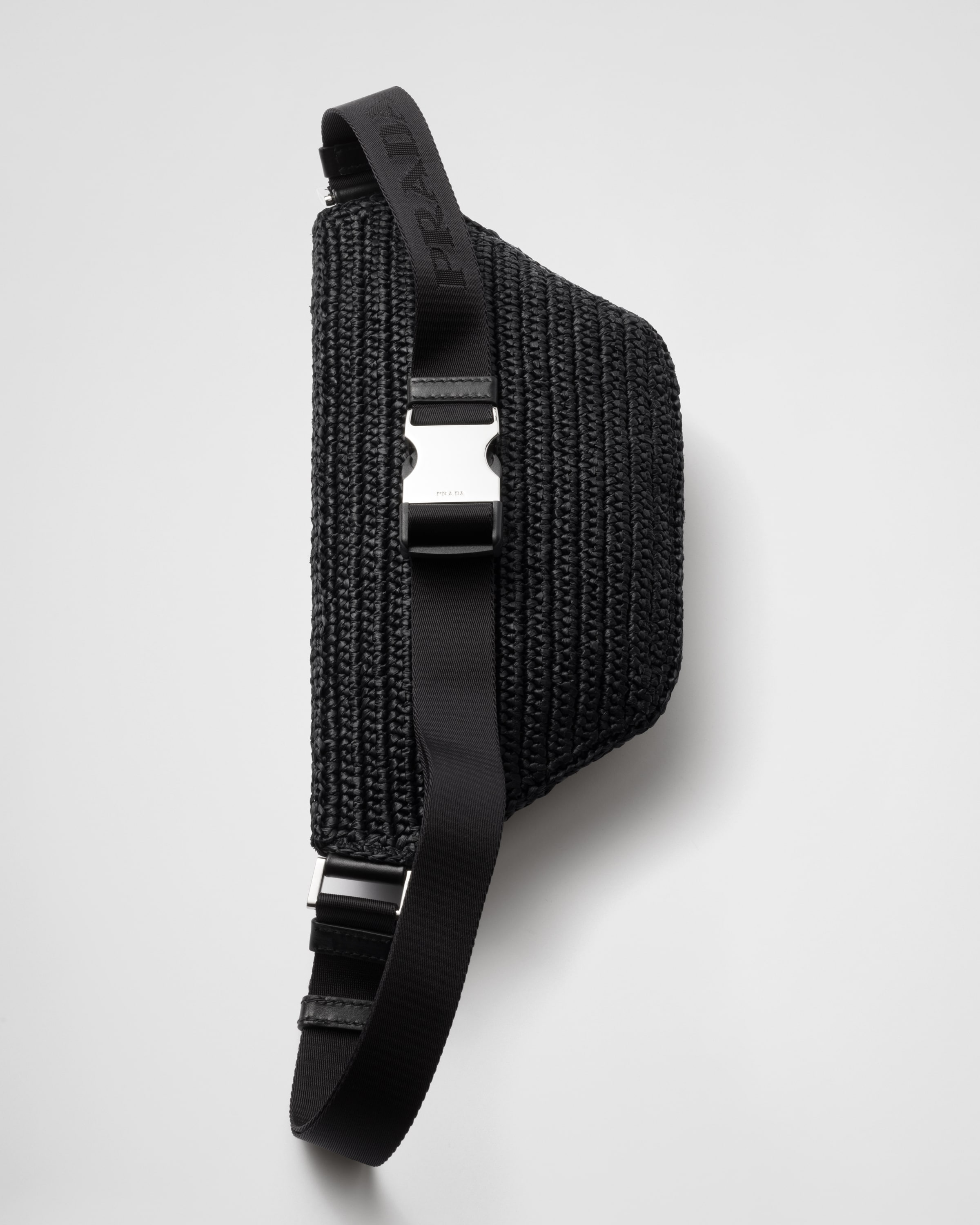 Prada Crochet Belt Bag In Black