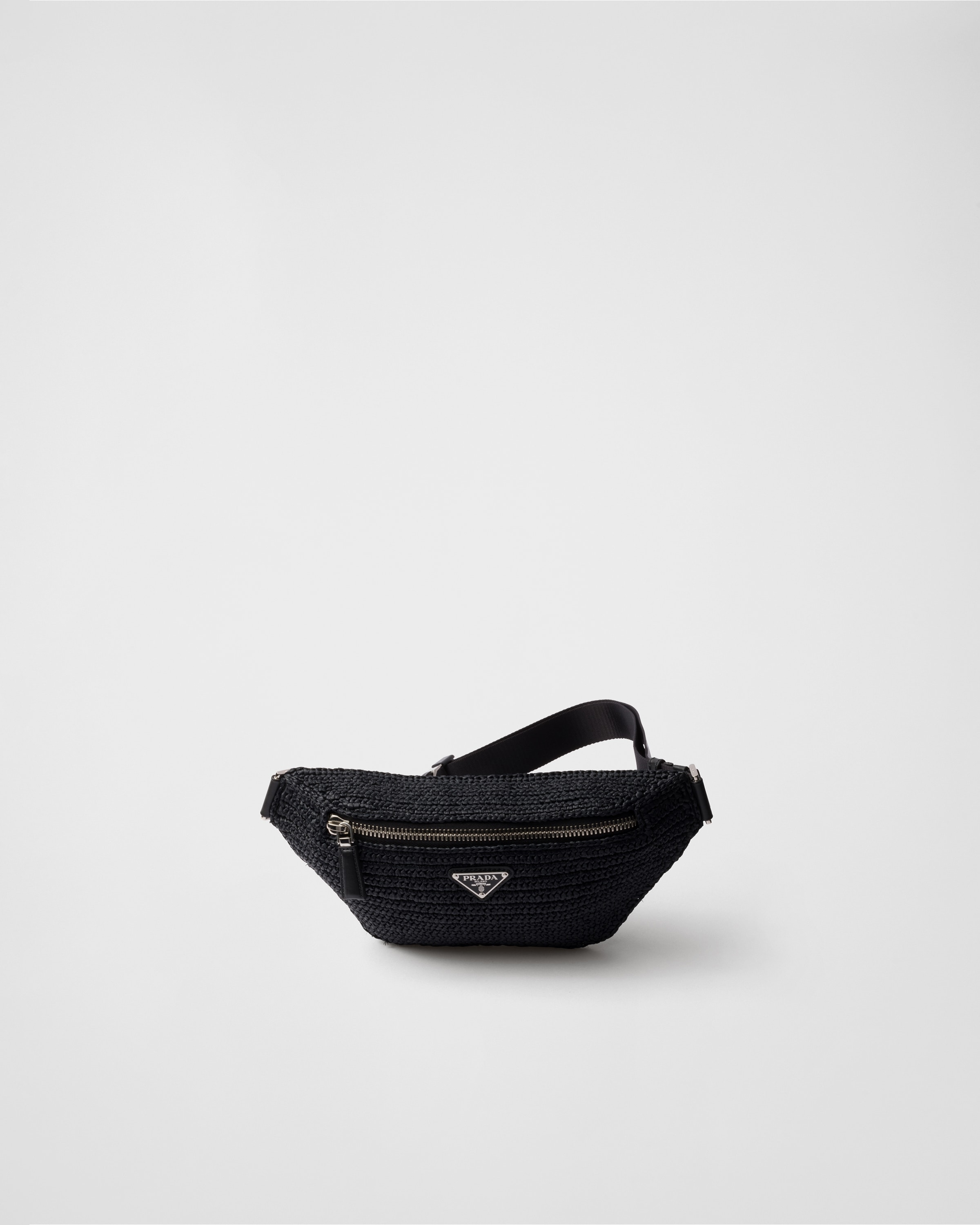 Prada Crochet Belt Bag In Black