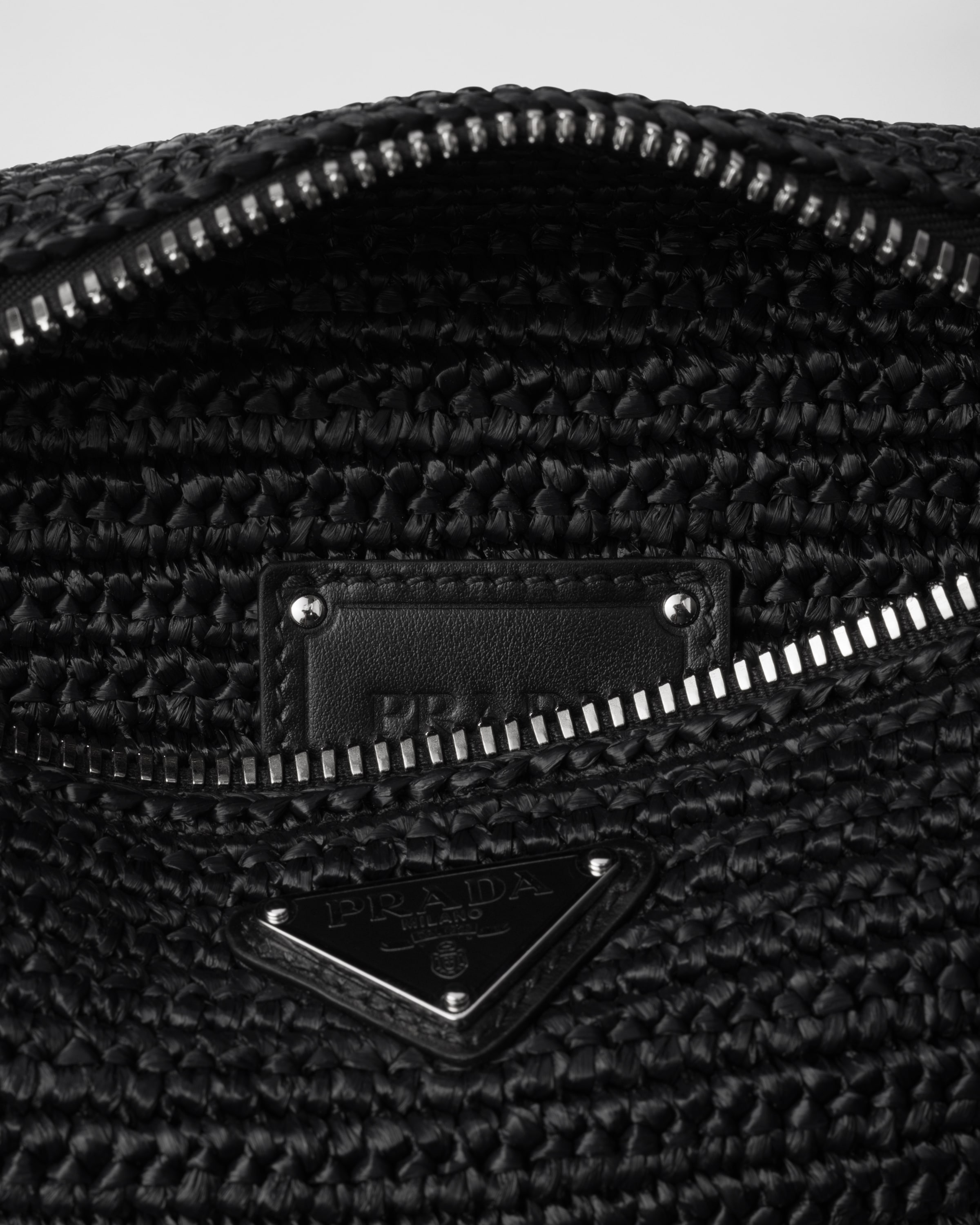 Prada Crochet Belt Bag In Black