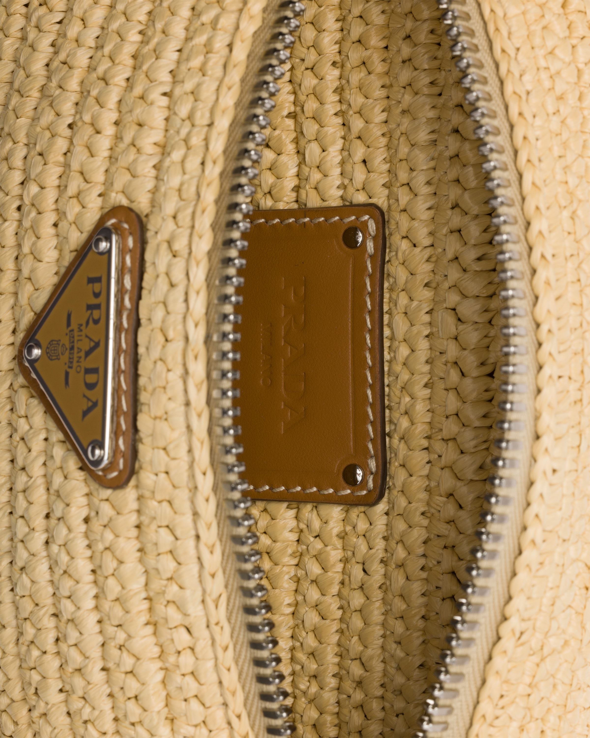 Prada Crochet Belt Bag In Natural