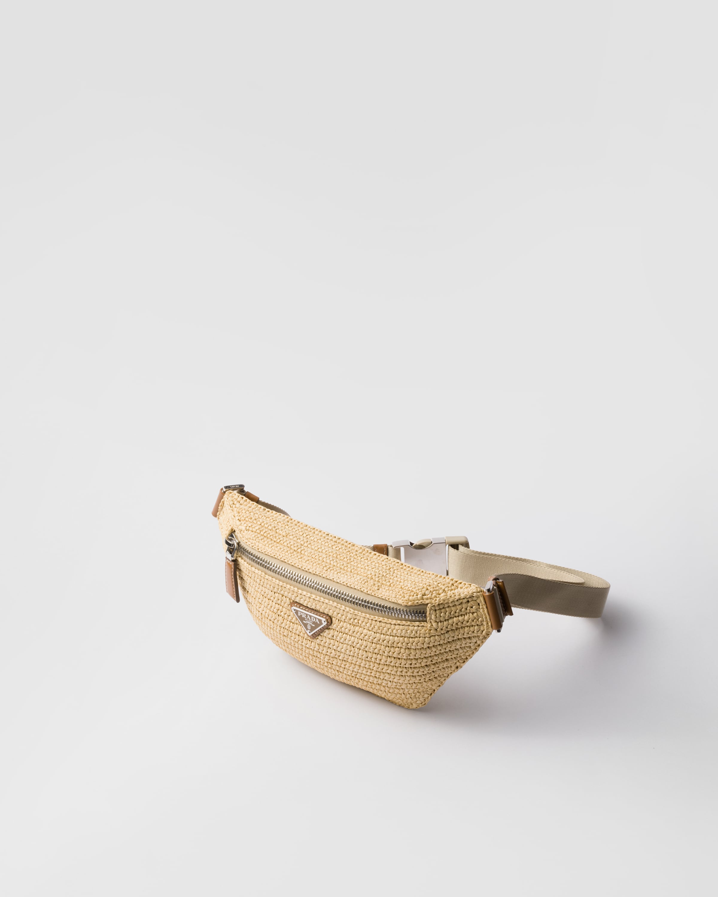 Prada Crochet Belt Bag In Natural