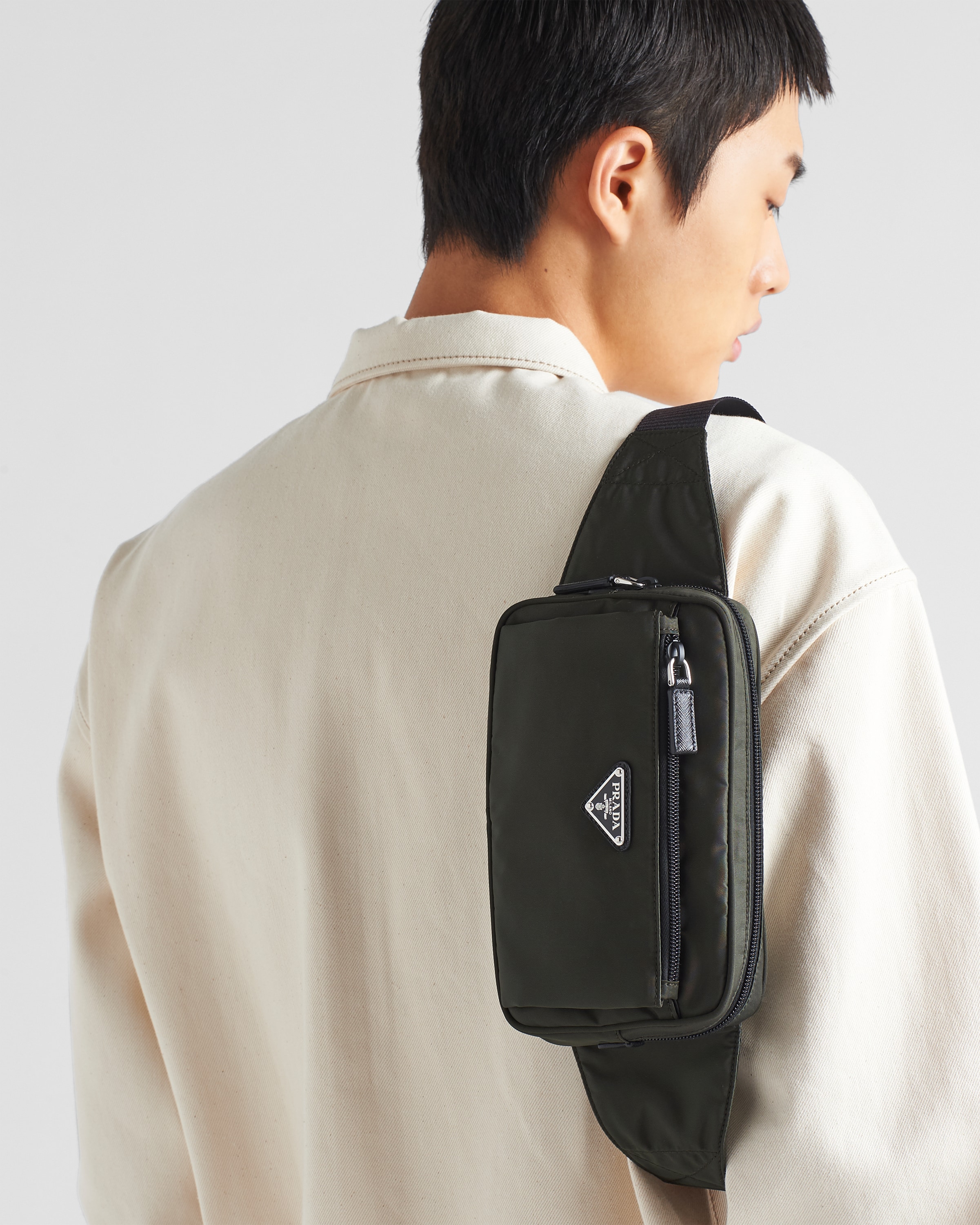 Tundra Re nylon And Saffiano Leather Belt Bag PRADA