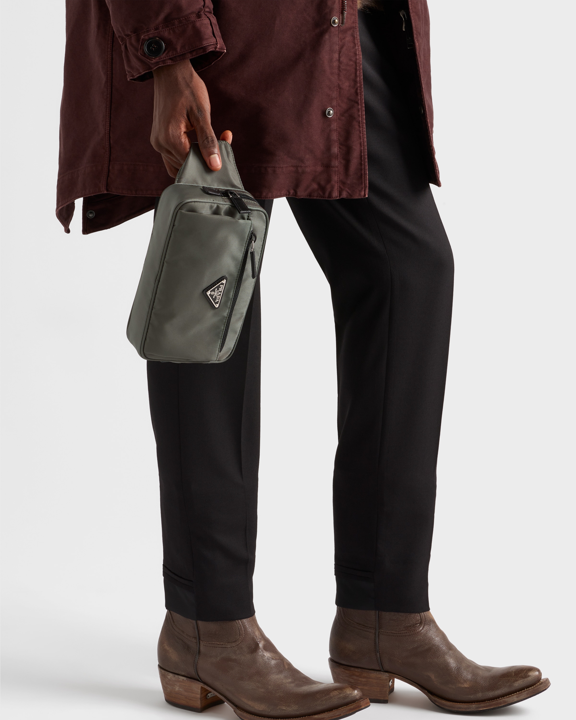 PRADA ブラック リュック・バックパック ブラック Re-Nylon xサフィアーノレザー バックパック | PRADA