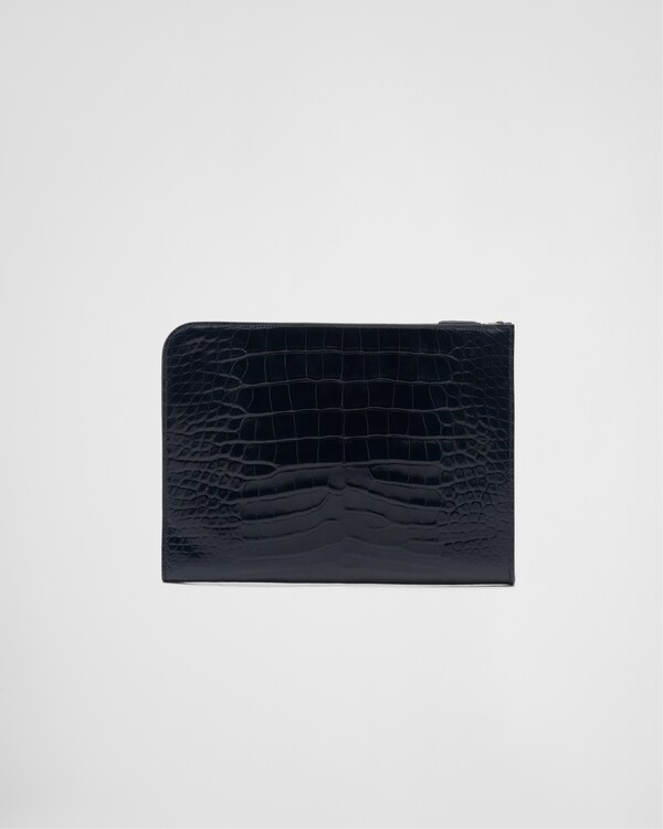 Crocodile leather document holder - Navy Crocodile leather document holder - Navy