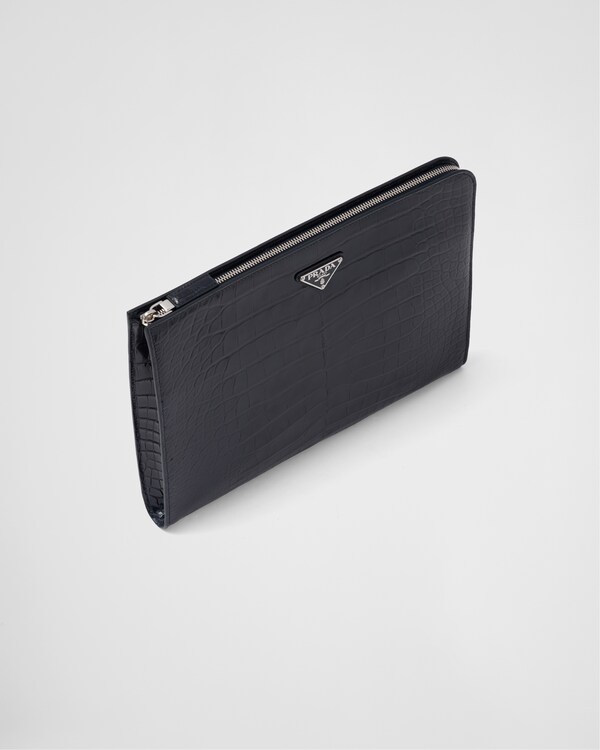 Crocodile leather document holder - Navy Crocodile leather document holder - Navy