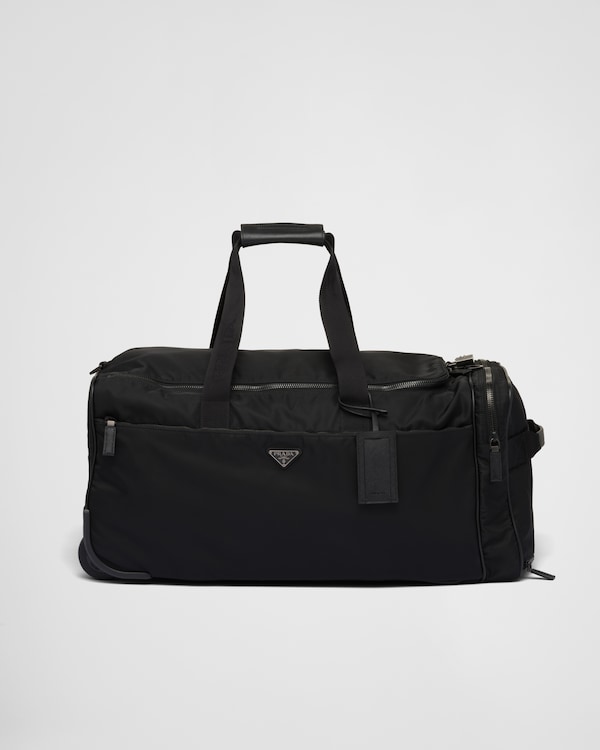 Black Medium Re-Nylon and Saffiano leather suitcase | PRADA